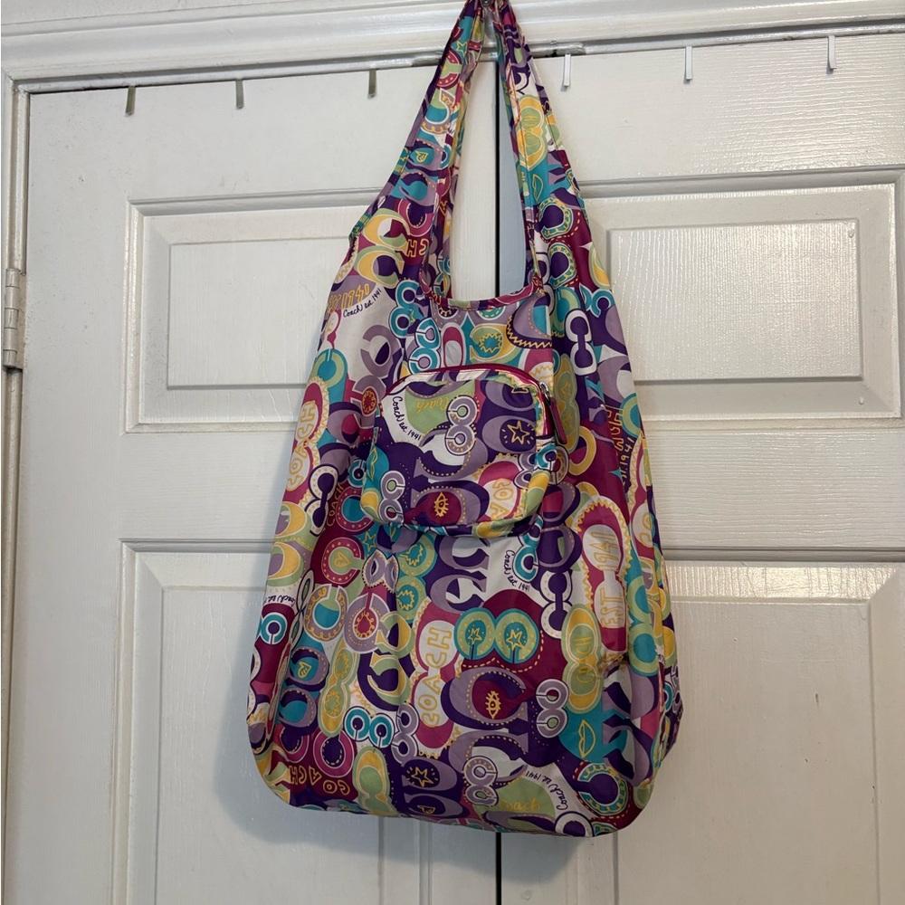 Rare Coach Poppy graffiti reusable tote